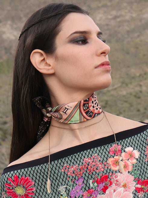 "Zodiac II" Silk Pocket Square / Small Scarf